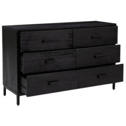 Berkfield Home Sideboard Black 110x35x70 cm Solid Pinewood - Size: 110 x 35 x 70 cm - thumbnail 4