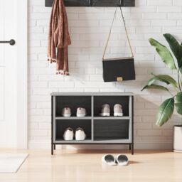 Berkfield Home Shoe Cabinet Grey Sonoma 69x35x50 cm Engineered Wood - Size: 69 x 35 x 50 cm - thumbnail 1