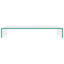 Berkfield Home TV Stand/Monitor Riser Glass Clear 80x30x13 cm - Size: 80 x 30 x 13 cm