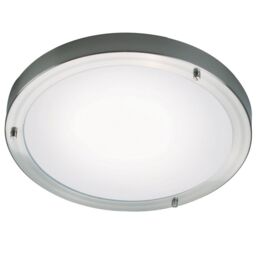 Nordlux Ancona Ceiling Light Silver Glass E27 IP44 Mains