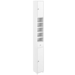 Gymax Slim Bathroom Tall Cabinet Cupboard With 2 Doors & Adjustable Shelves in White