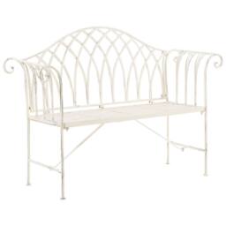 Wyld and Coco Evergreen White Metal 2-Seater Garden Bench 130cm - thumbnail 3