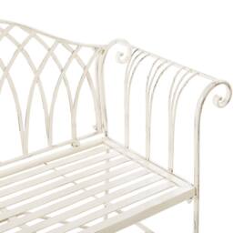 Wyld and Coco Evergreen White Metal 2-Seater Garden Bench 130cm - thumbnail 6