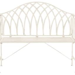Wyld and Coco Evergreen White Metal 2-Seater Garden Bench 130cm - thumbnail 2