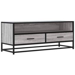 Berkfield Home TV Cabinet Grey Sonoma 100x34.5x40 cm Engineered Wood & Metal - thumbnail 3