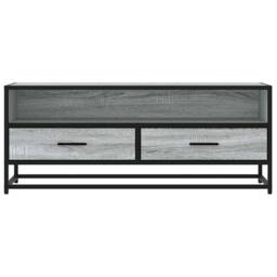 Berkfield Home TV Cabinet Grey Sonoma 100x34.5x40 cm Engineered Wood & Metal - thumbnail 4