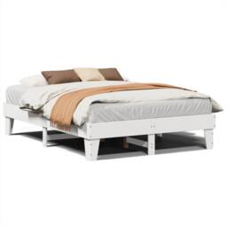 Berkfield Home Durable Bed Frame without Mattress White 150x200 cm King Size Sol - thumbnail 3