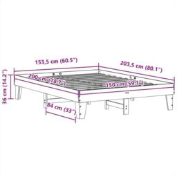 Berkfield Home Durable Bed Frame without Mattress White 150x200 cm King Size Sol - thumbnail 9