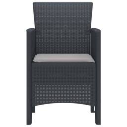 Berkfield Home Modern Garden Chair Set of 2 Anthracite, Light Grey - thumbnail 6