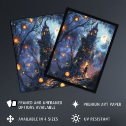 "Artery8 Man By Witch House Dark Forest Fantasy Art Wall Art Print in Blue - Size: W24"" x H32""" - thumbnail 2