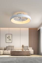 Industrial Style 20‑inch LED Ceiling Fan Lamp in White - thumbnail 1