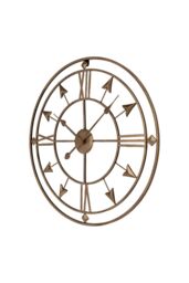 Living and Home Dia 60cm Elegant Gold Metal Roman Numerals Wall Clock - thumbnail 2