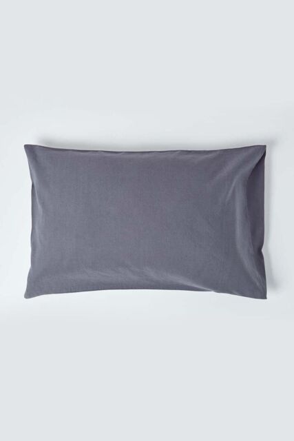 Homescapes Linen Housewife Pillowcase, King in Dark Grey - image 1
