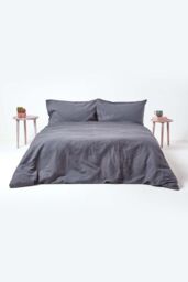 Homescapes Linen Housewife Pillowcase, King in Dark Grey - thumbnail 5