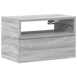 Berkfield Home Wall-mounted Bedside Cabinet Grey Sonoma 45x26x28.5 cm - thumbnail 1