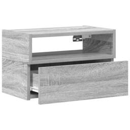 Berkfield Home Wall-mounted Bedside Cabinet Grey Sonoma 45x26x28.5 cm - thumbnail 5