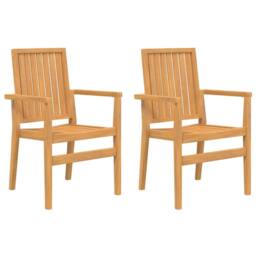 Berkfield Home 3 Piece Garden Dining Set Solid Wood Teak in Brown - thumbnail 3