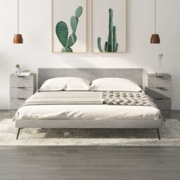 Berkfield Home Bedside Cabinets 2 pcs Concrete Grey 40x36x65 cm - Size: 40 x 36 x 65 cm - thumbnail 1