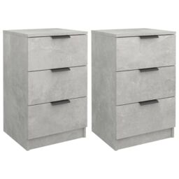 Berkfield Home Bedside Cabinets 2 pcs Concrete Grey 40x36x65 cm - Size: 40 x 36 x 65 cm - thumbnail 2