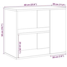 Berkfield Home Side Cabinet Artisan Oak 60x30x50 cm Engineered Wood in Brown - Size: 60 x 30 x 50 cm - thumbnail 9