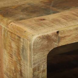 Berkfield Home Decorative Coffee Table 90x50x35 cm Solid Rough Wood Mango in Brown - Size: 90 x 50 x 35 cm - thumbnail 7