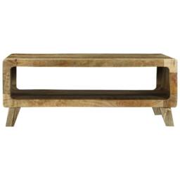 Berkfield Home Decorative Coffee Table 90x50x35 cm Solid Rough Wood Mango in Brown - Size: 90 x 50 x 35 cm - thumbnail 1