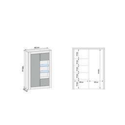 Creative Furniture Arcadia Display Cabinet 140cm - A Compact & Sleek Cabinet with Glass Shelves & LED Lights in Dark Grey - thumbnail 6