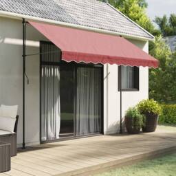 Berkfield Home Replacement Fabric for Awning Valance Burgundy Stripe 3 m in Red - thumbnail 1
