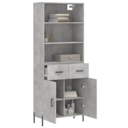 Berkfield Home Highboard Concrete Grey 69.5x34x180 cm Engineered Wood - thumbnail 1