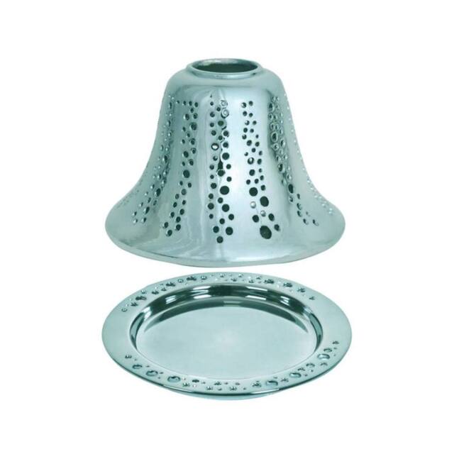 Aroma Accessories Obsidian Candle Shade & Tray Set 16cm in Metallics