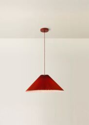 ValueLights Akira Pleated Single Drop Ceiling Pendant Light in Burnt Orange - thumbnail 2