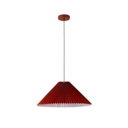 ValueLights Akira Pleated Single Drop Ceiling Pendant Light in Burnt Orange - thumbnail 7