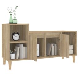 Berkfield Home TV Cabinet Sonoma Oak 100x35x55 cm Engineered Wood in Brown - Size: 100 x 35 x 55 cm - thumbnail 4