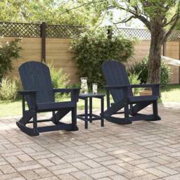 Berkfield Home Adirondack Rocking Chairs 2 pcs Navy blue 73.5 x 92 x 90 cm - thumbnail 3