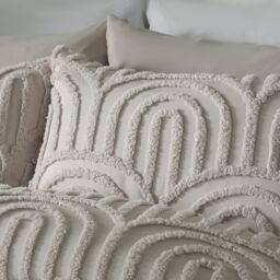OHS Tufted Arches Bedding Set Duvet Cover with Pillowcase in Stone - Size: King - thumbnail 4
