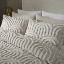 OHS Tufted Arches Bedding Set Duvet Cover with Pillowcase in Stone - Size: King - thumbnail 3