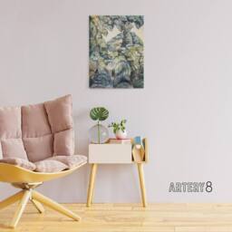 "Artery8 Trees in Bird Garden Iver Heath Paul Nash Canvas Wall Art Print - Size: W12"" x H16""" - thumbnail 3