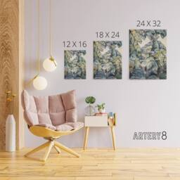 "Artery8 Trees in Bird Garden Iver Heath Paul Nash Canvas Wall Art Print - Size: W12"" x H16""" - thumbnail 4