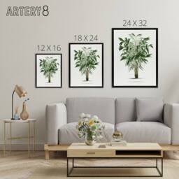 "Artery8 Astrocaryum Murumuru Palm Tree Kerchove Framed Canvas Wall Art Print in White - Size: W18"" x H24""" - thumbnail 4