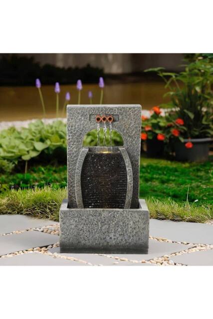 Garden Sanctuary Solar-Powered Garden Decor Water Fountain in Natural - image 1