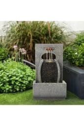 Garden Sanctuary Solar-Powered Garden Decor Water Fountain in Natural - thumbnail 2