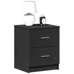 Berkfield Home Bedside Cabinets 2 pcs with 2 Drawers Black 40x36x50 cm - Size: 40 x 36 x 50 cm - thumbnail 2