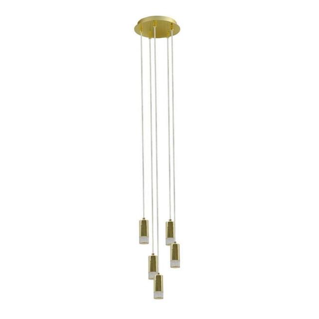 Netlighting Mentin Modern 5 Light Cluster Pendant Ceiling Light LED 3000K in Gold