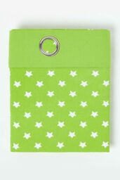 Homescapes Cotton Stars Green Ready Made Eyelet Curtain Pair - Size: 140 cm width x 183 cm drop - thumbnail 2