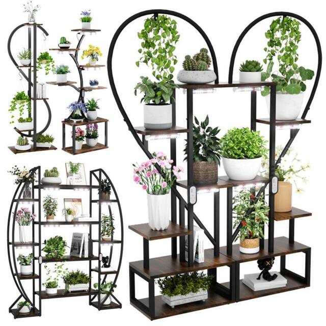 NESTLUNE 112*28*167 Modern Plant Stand Grow Lights Flower Pot in Black - Size: 100 cm x 15 cm - image 1