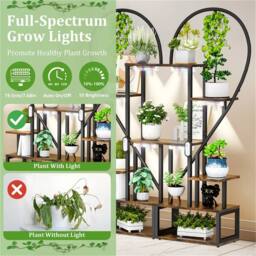 NESTLUNE 112*28*167 Modern Plant Stand Grow Lights Flower Pot in Black - Size: 100 cm x 15 cm - thumbnail 3