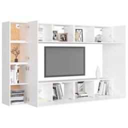 Berkfield Home 8 Piece TV Cabinet Set White Engineered Wood - thumbnail 3