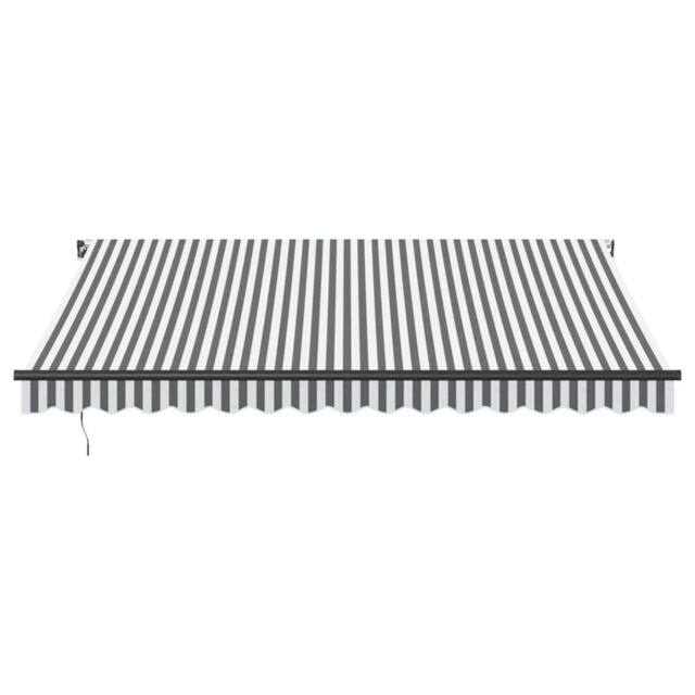 Berkfield Home Manual Retractable Awning Anthracite & White 400x350 cm in Charcoal - image 1