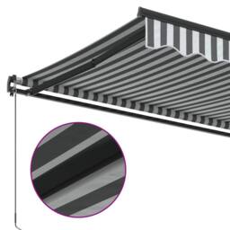 Berkfield Home Manual Retractable Awning Anthracite & White 400x350 cm in Charcoal - thumbnail 7