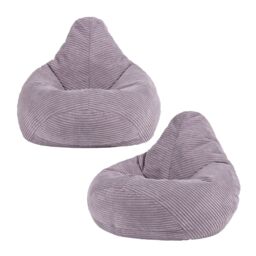 icon Pack of 2 Dalton Kids Bean Bag, Corduroy Childrens Beanbag in Purple - thumbnail 1